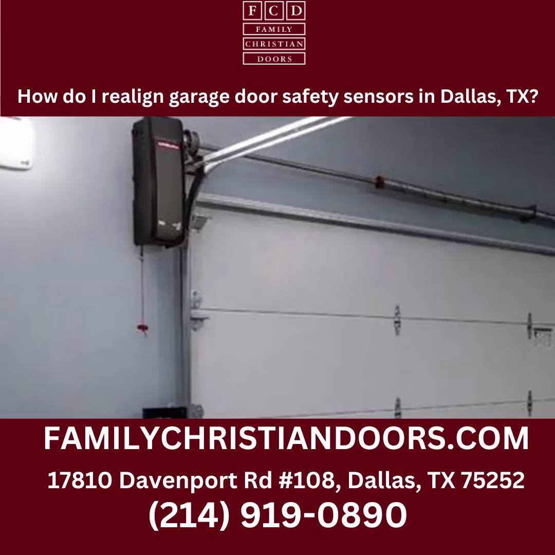 How do I realign garage door safety sensors in Dallas, TX?