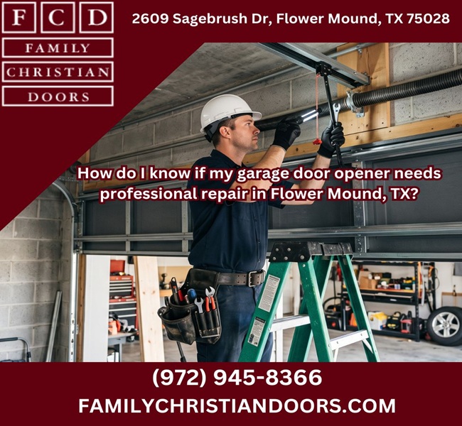 How do I know if my garage door opener needs professional repair in Flower Mound, TX?